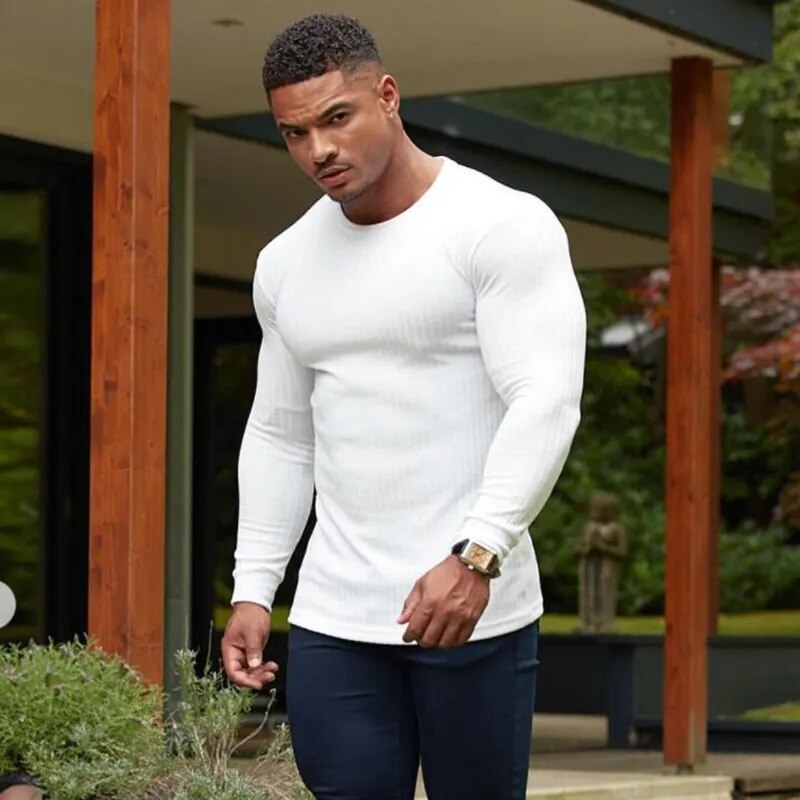 Men Thin Long Sleeve Body Casual Slim Fit Sweaters