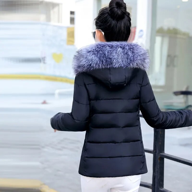 Winter Jacket Big Fur Hoodie Thick Warm Winter Coat