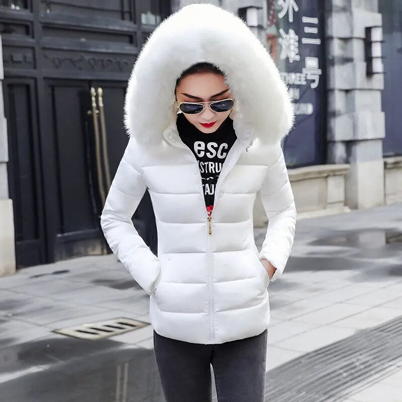 Winter Jacket Big Fur Hoodie Thick Warm Winter Coat