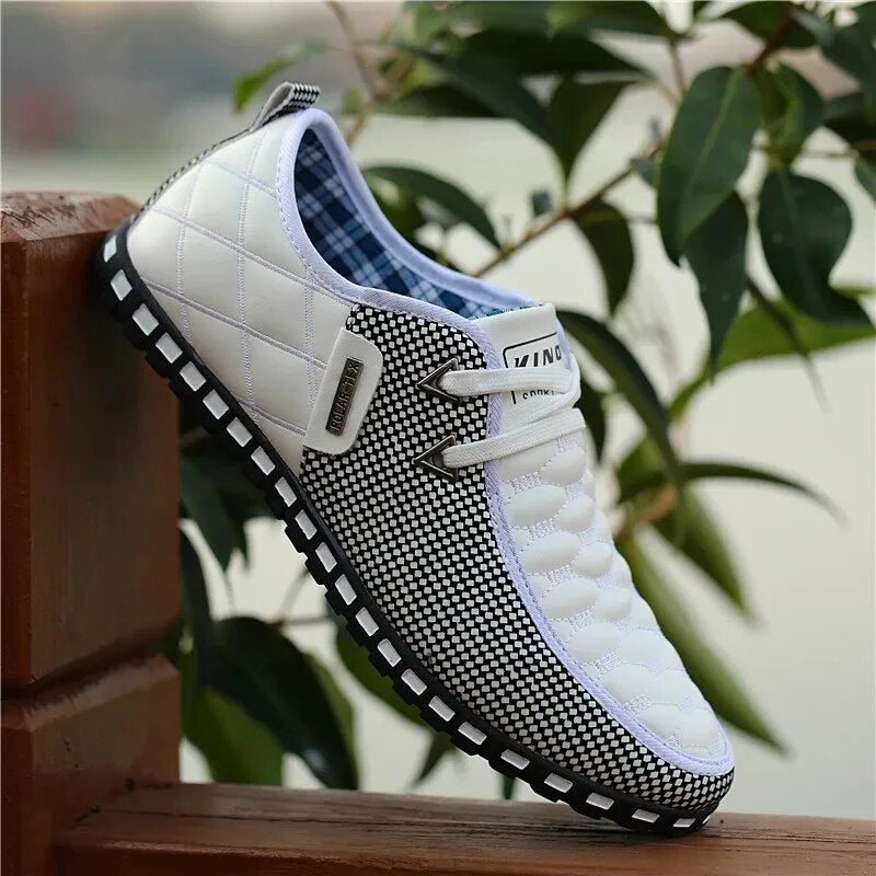 Men Leather Casual Breathable Light Shoes