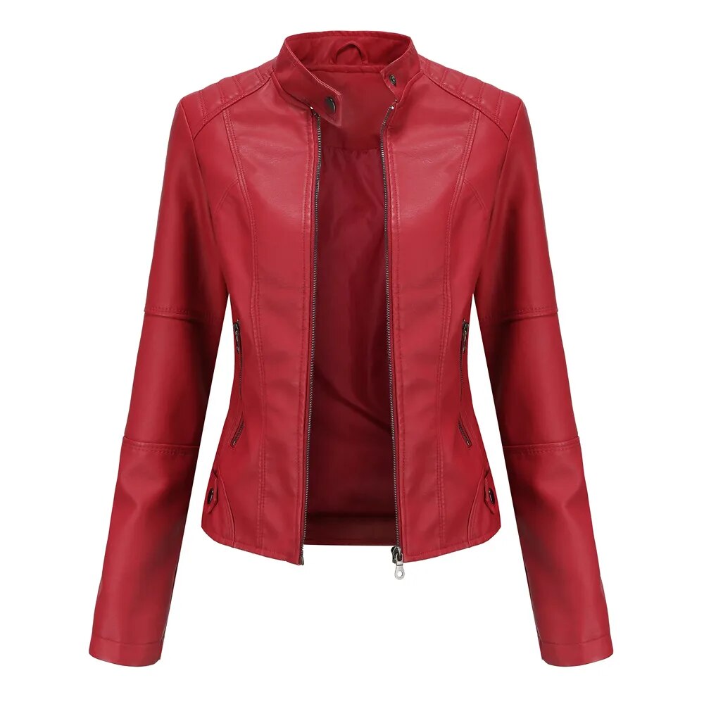 Biker Style Faux Leather Jacket