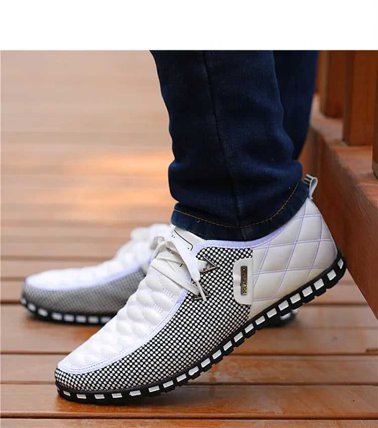 Men Leather Casual Breathable Light Shoes