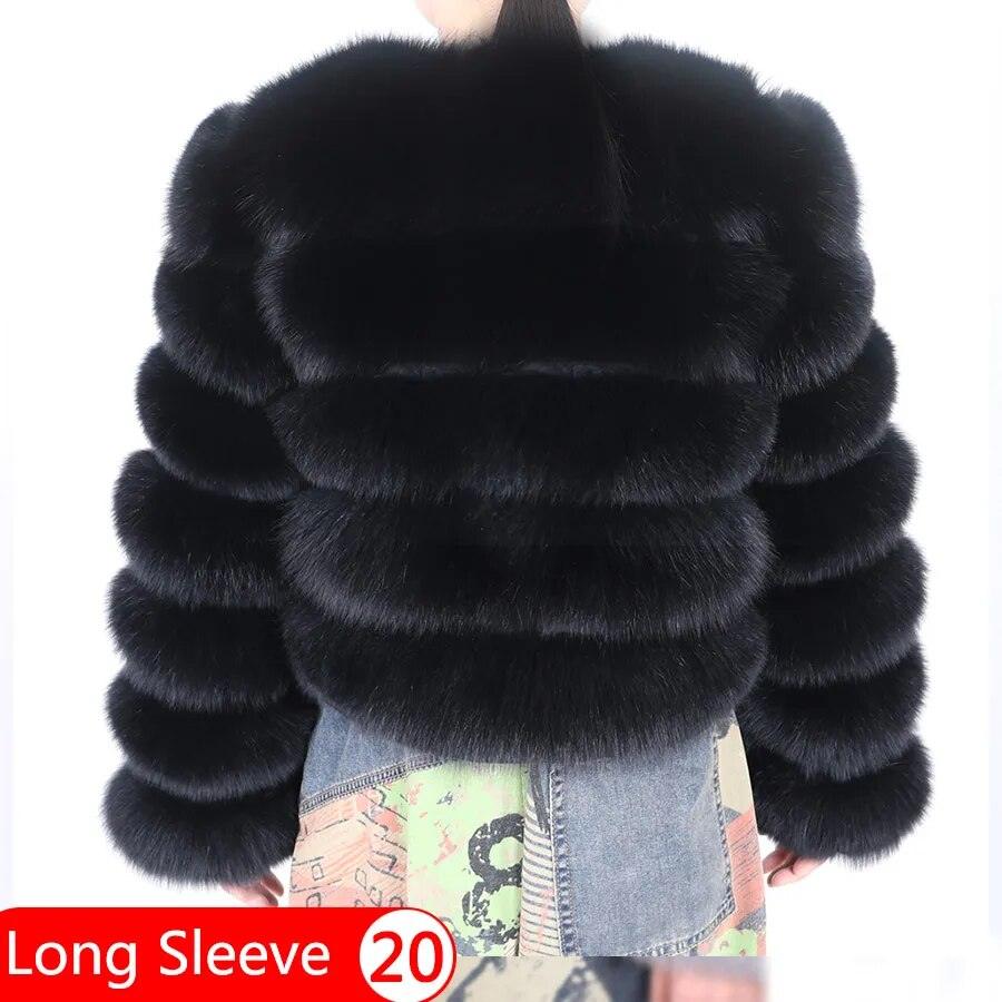 Real Fox Fur Coat Women Winter Warm Luxury Fur Jacket Plus