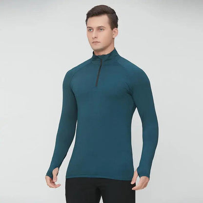 Breathable Training Top for men with Zipper Long Sleeve for Men