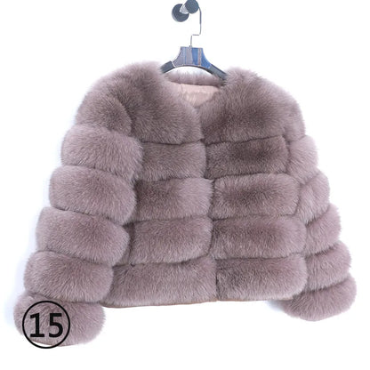 Real Fox Fur Coat Women Winter Warm Luxury Fur Jacket Plus