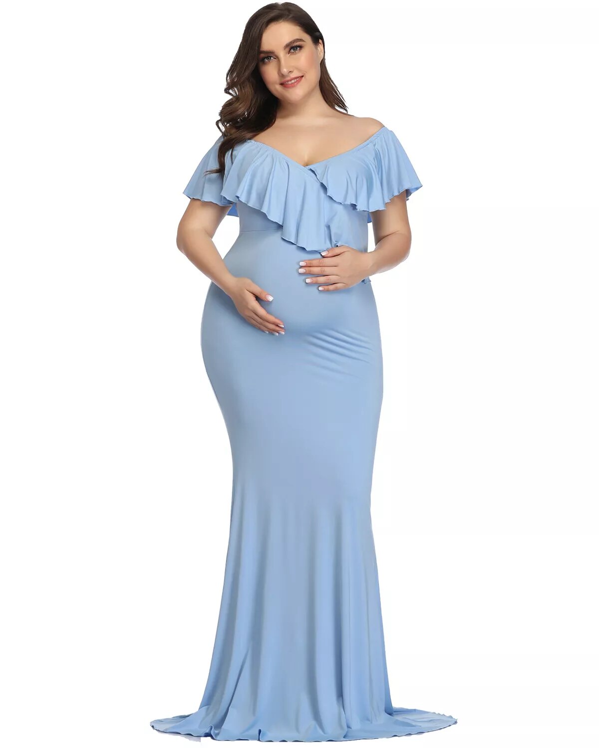 Maternity Dresses Plus Size Elegant Long Dress