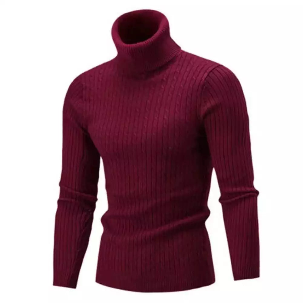 Men Casual Style Wool Turtleneck Warm Cotton Sweaters