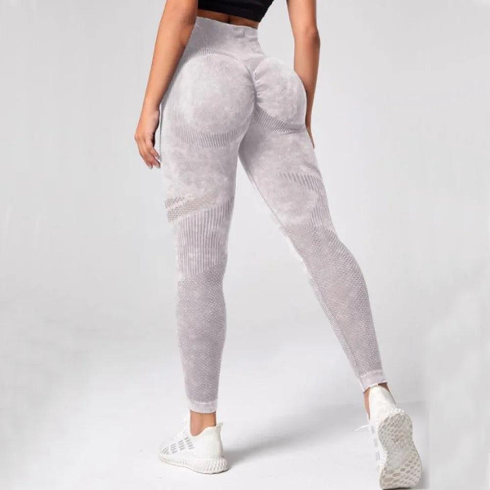 Seamless High-Waist Yoga Pants: Sand Wash, Peach Hip Lifting, Fitness Wear