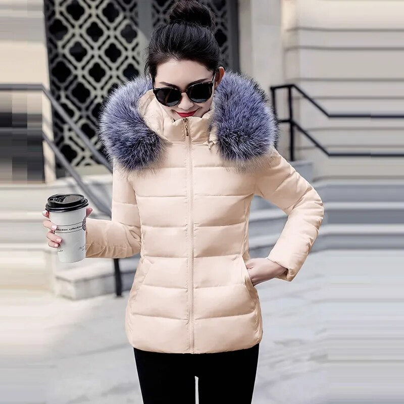 Winter Jacket Big Fur Hoodie Thick Warm Winter Coat