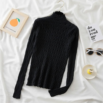 Short Turtleneck Warm Pullover Slim Knitted Sweater