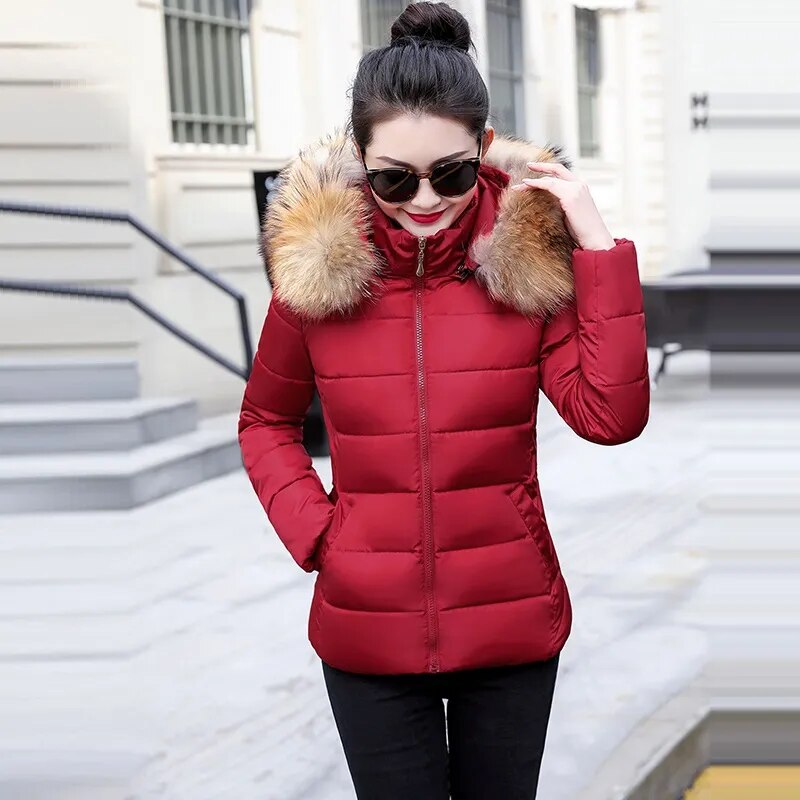 Winter Jacket Big Fur Hoodie Thick Warm Winter Coat