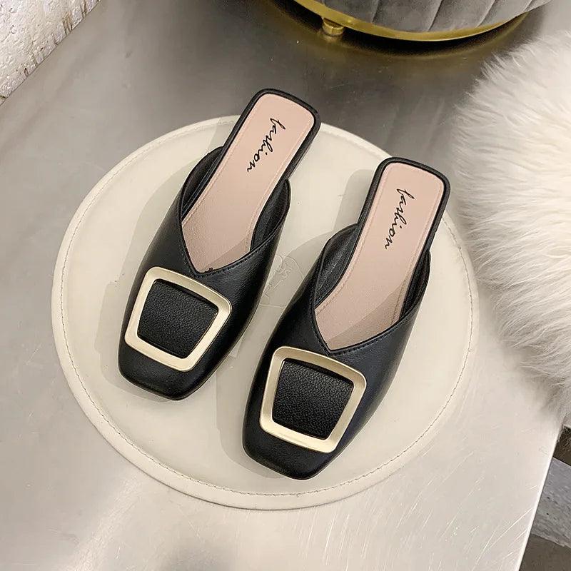 Square Toe Slippers, Office Elegance