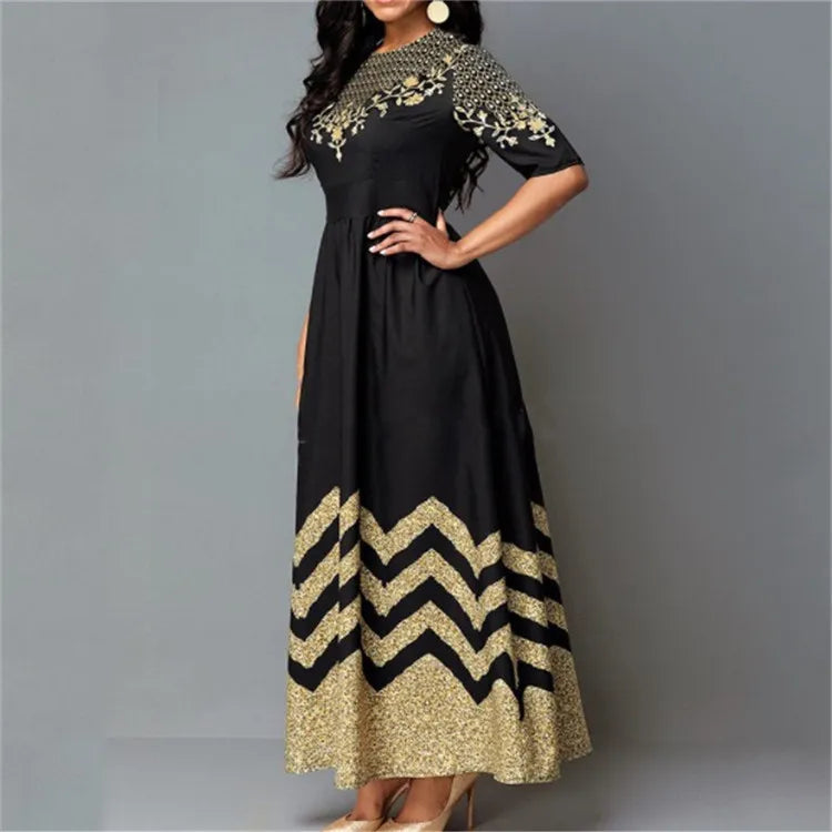 Loose Boho Vintage Elegant Plus Sizes Maxi Dresses