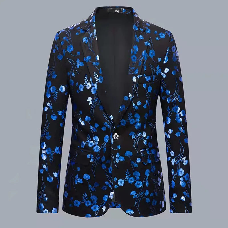 High-Quality Gentleman Floral Men's Blazer Jackets