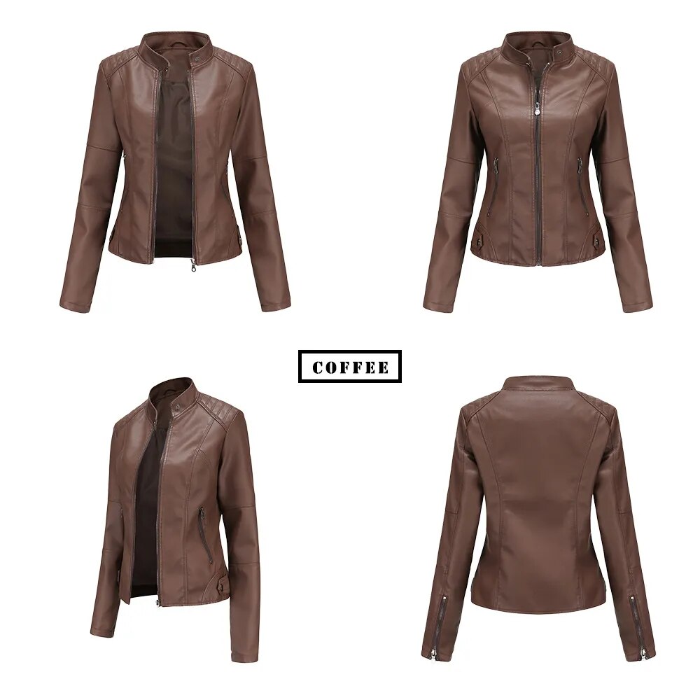 Biker Style Faux Leather Jacket