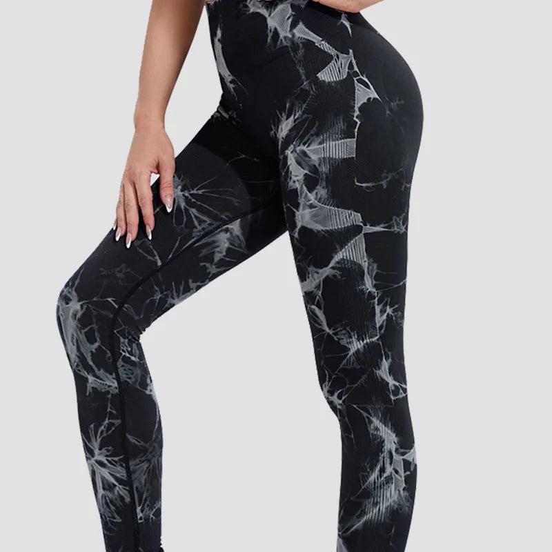 Stylish Tie Dye V Cut Fitness Leggings: Push Up Design, Gym-Ready, Seamless Yoga Pants