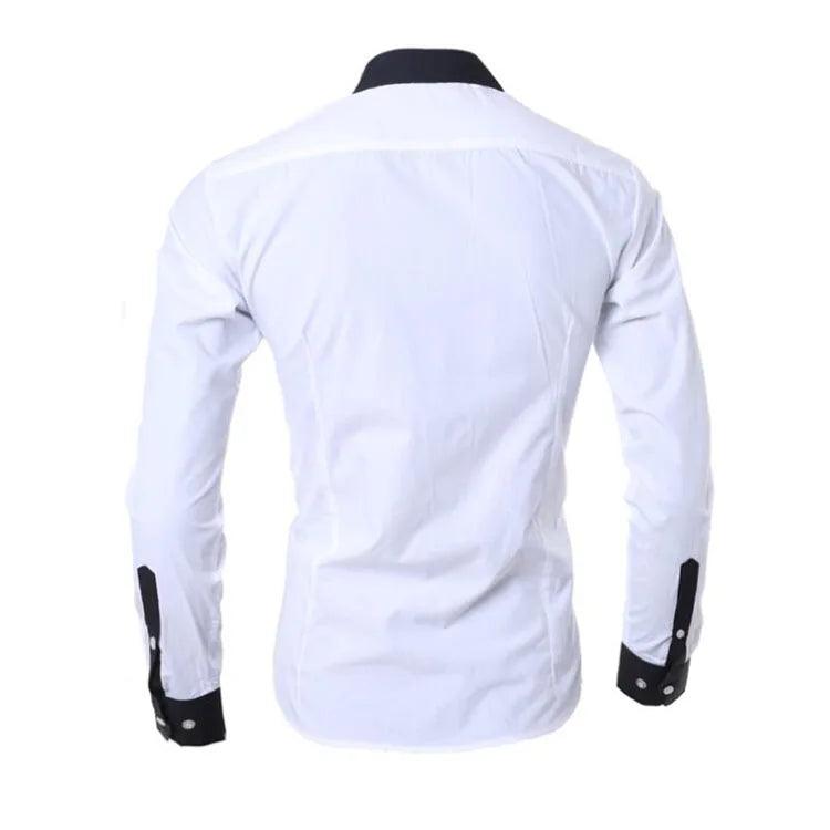 NEW Men's Shirt: Long Sleeve Casual Solid Multi-Button, Slim Fit Dressy Two Color Shirts