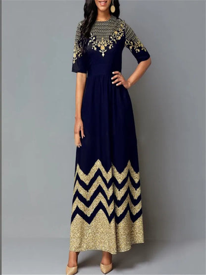 Loose Boho Vintage Elegant Plus Sizes Maxi Dresses