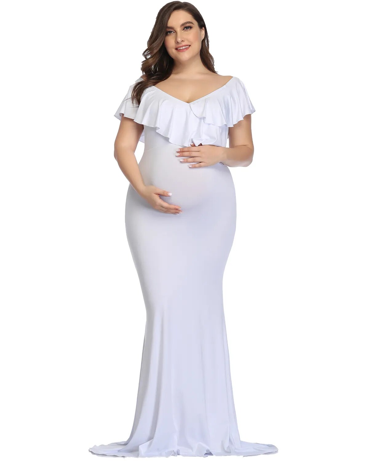 Maternity Dresses Plus Size Elegant Long Dress