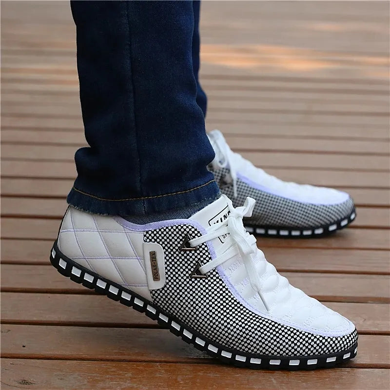 Men Leather Casual Breathable Light Shoes