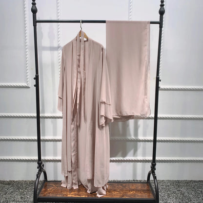 Chiffon Abaya Casual With Belt NO Scarf