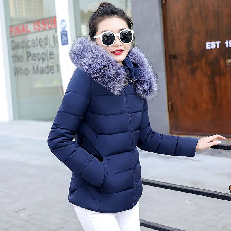 Winter Jacket Big Fur Hoodie Thick Warm Winter Coat