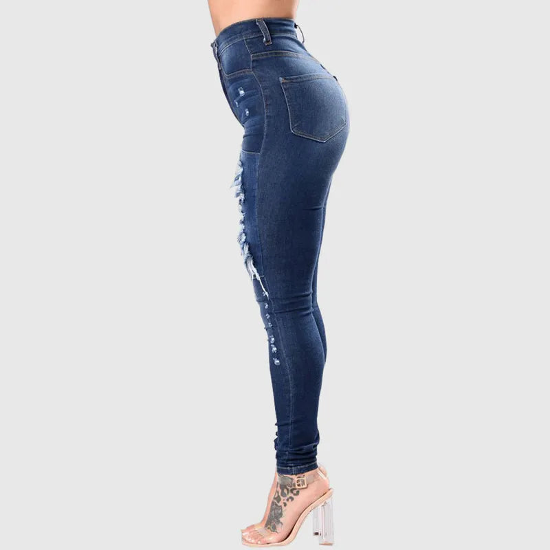 Ripped skinny denim casual pencil Jeans