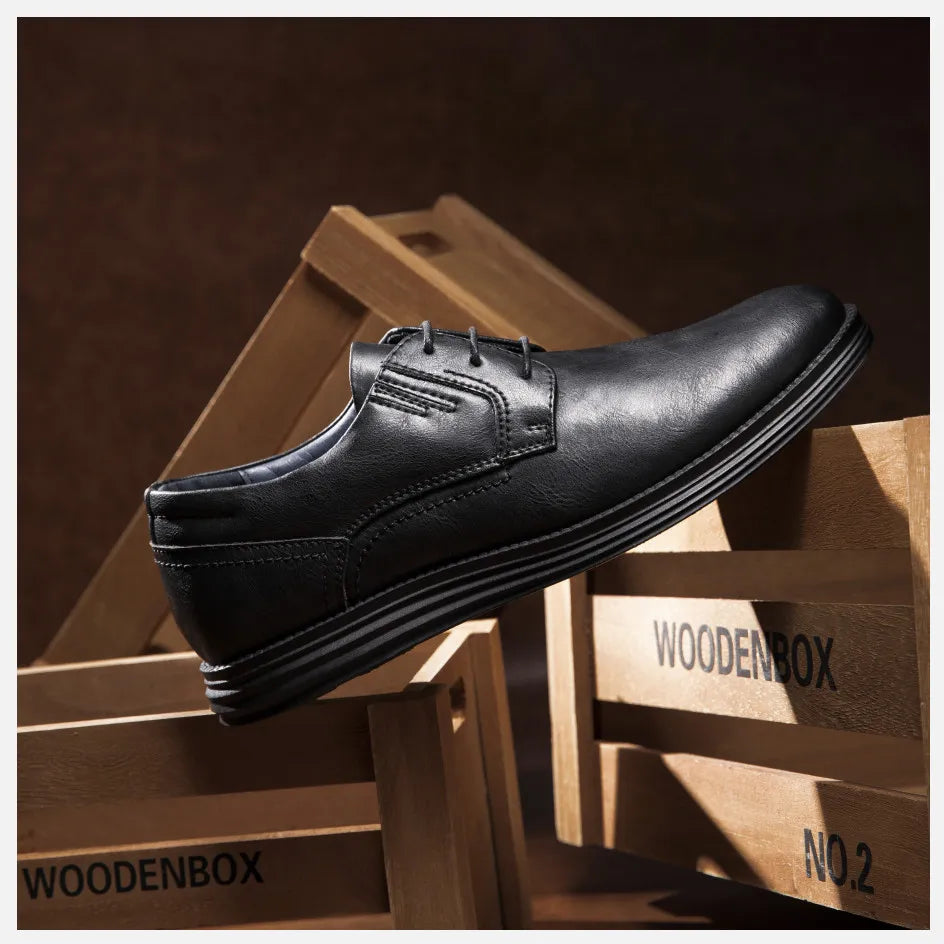 Leather Casual Lace-up Dressy shoes For Men