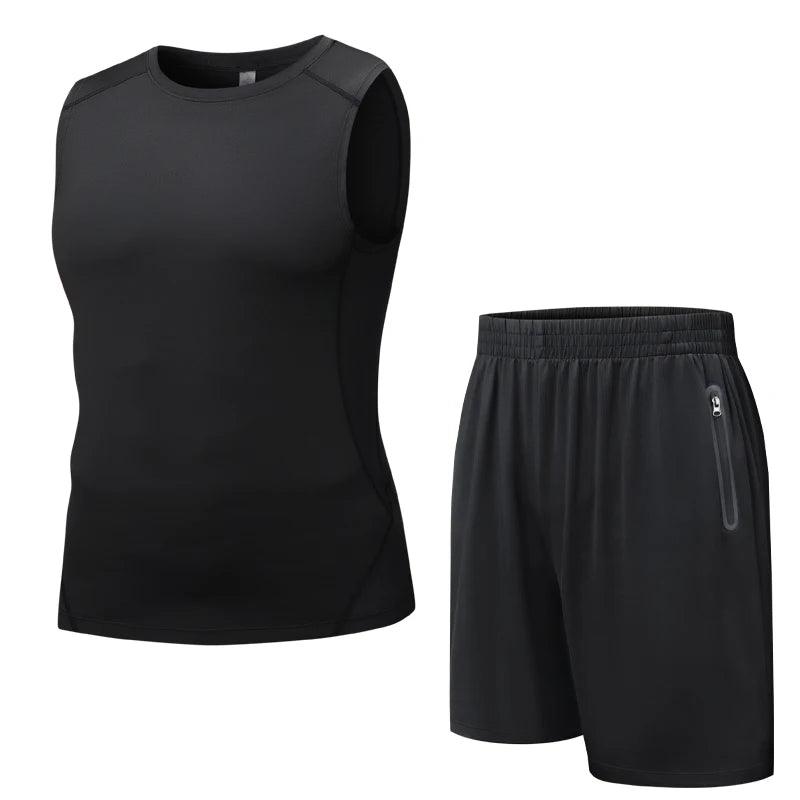 Activewear Top and Shorts Set Sweat Suits for Men