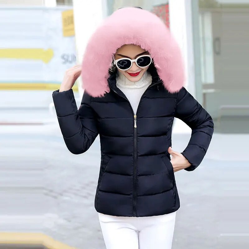 Winter Jacket Big Fur Hoodie Thick Warm Winter Coat