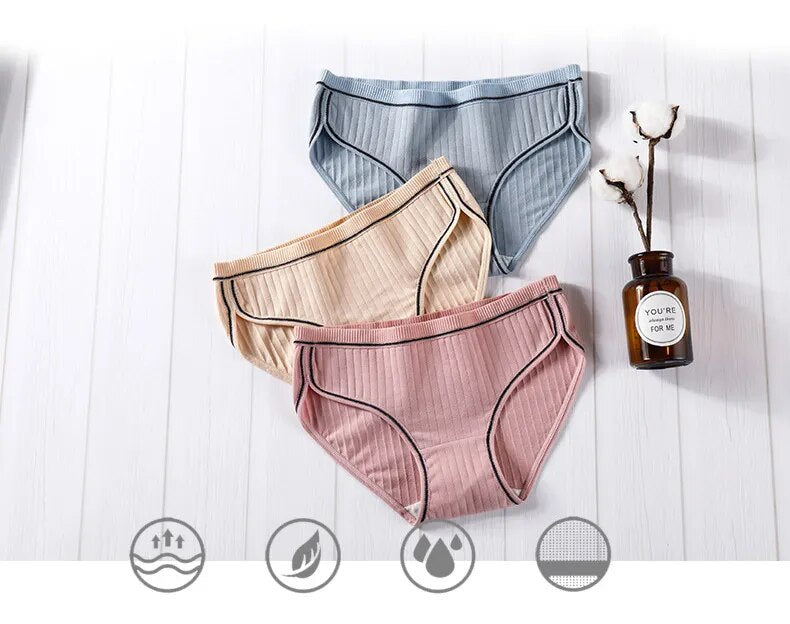 3 pack Cotton Underwear breathable briefs for women