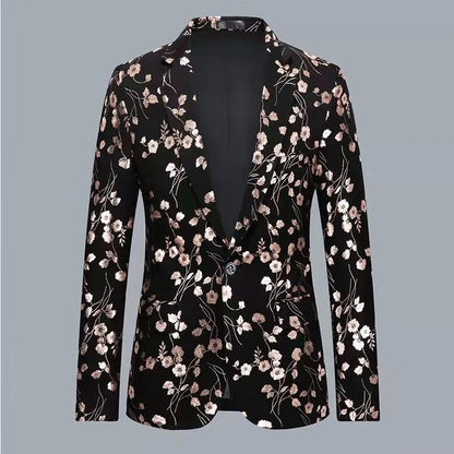 High-Quality Gentleman Floral Men's Blazer Jackets