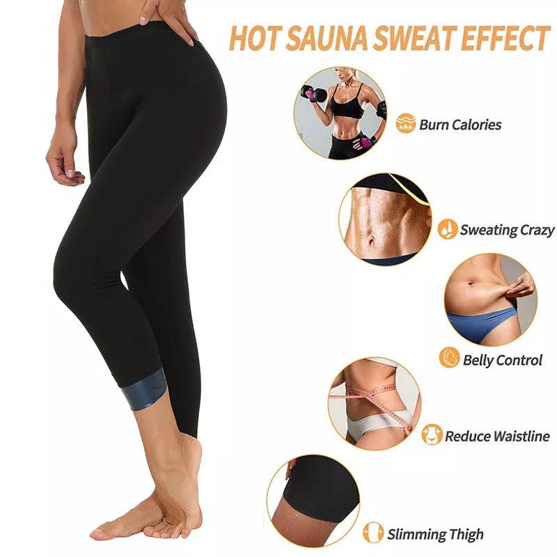 Women Thermal Leggings Workout Sauna Pants Body Shaper Sweat Shapewear Weight