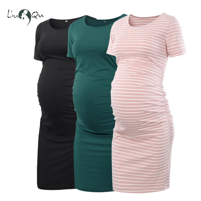 Maternity Dresses Bodycon Casual Short Sleeve