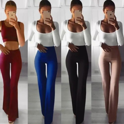 Elegant Palazzo Wide Legs High Waist Pants