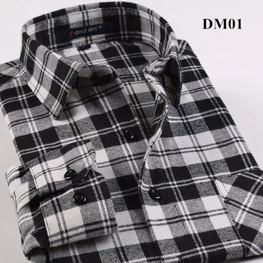 Men's Winter Flannel Checkered Shirts Long Sleeve