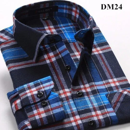 Men's Winter Flannel Checkered Shirts Long Sleeve