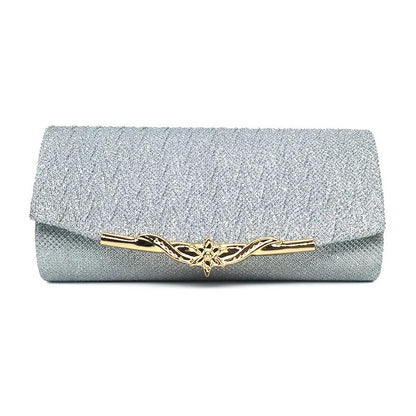 Evening Glitter Clutch Over Shoulder with Chain