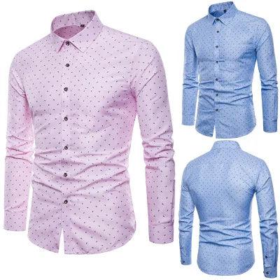 Men's Long Sleeve Formal Casual Slim Fit Dressy Shirts