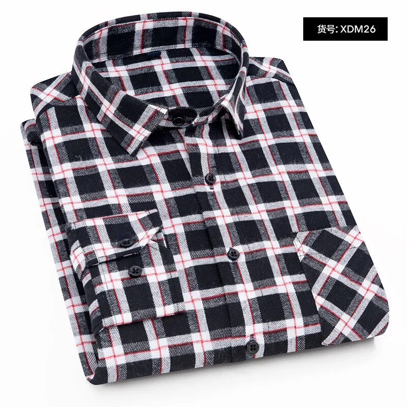 Men's Winter Flannel Checkered Shirts Long Sleeve