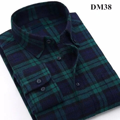 Men's Winter Flannel Checkered Shirts Long Sleeve