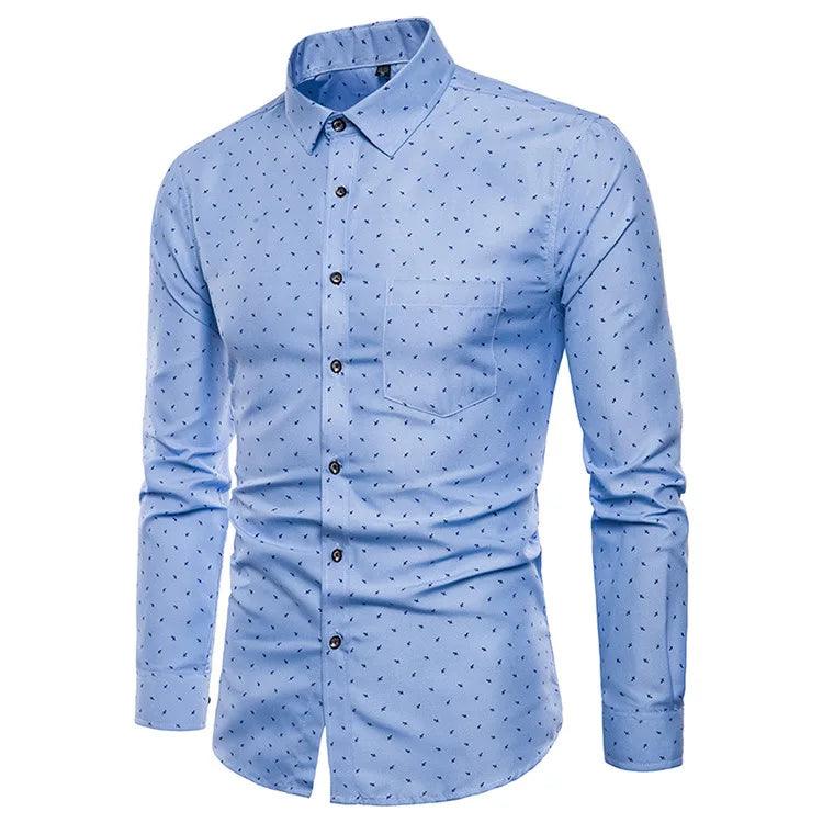 Men's Long Sleeve Formal Casual Slim Fit Dressy Shirts