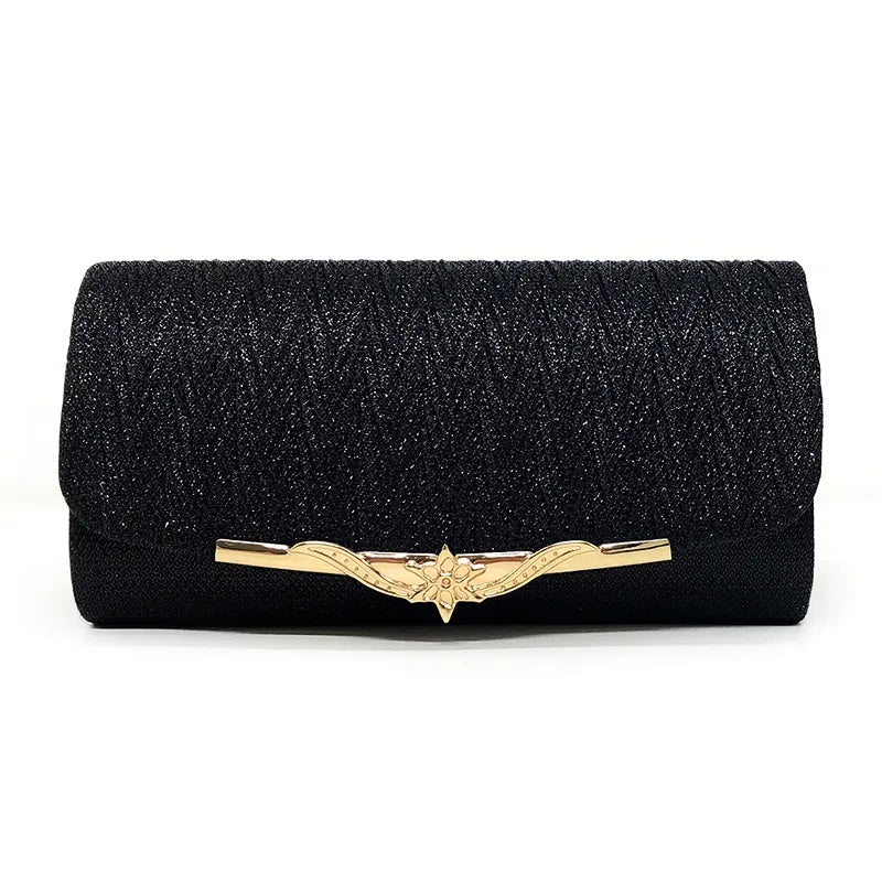 Evening Glitter Clutch Over Shoulder with Chain