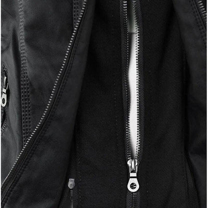 Faux Leather Jacket Women 2022 Hoodies Winter Autumn Motorcycle Jacket Black