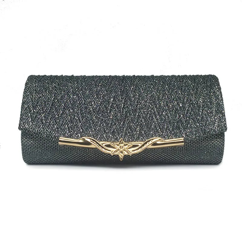 Evening Glitter Clutch Over Shoulder with Chain