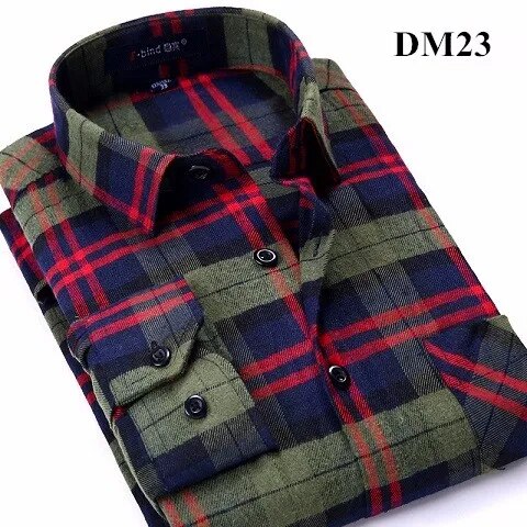 Men's Winter Flannel Checkered Shirts Long Sleeve