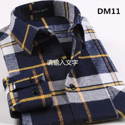 Men's Winter Flannel Checkered Shirts Long Sleeve