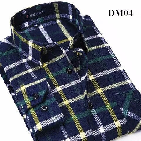 Men's Winter Flannel Checkered Shirts Long Sleeve