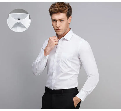 Men's Classic Long Sleeve Solid Basic Formal & Casual Standard Fit