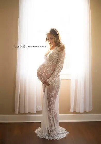 Maternity Maxi Gown Lace Dress